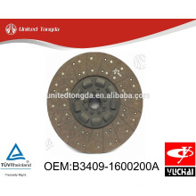 Original Yuchai engine YC6108 clutch Disc B3409-1600200A for Chinese truck